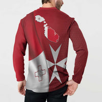 Malta Independence Day Button Sweatshirt National Flag with Maltese Cross and Emblem