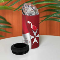 Malta Independence Day 4 in 1 Can Cooler Tumbler National Flag with Maltese Cross and Emblem