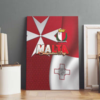 Malta Independence Day Canvas Wall Art National Flag with Maltese Cross and Emblem