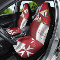 Malta Independence Day Car Seat Cover National Flag with Maltese Cross and Emblem