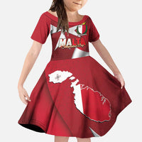 Malta Independence Day Family Matching Off Shoulder Maxi Dress and Hawaiian Shirt National Flag with Maltese Cross and Emblem