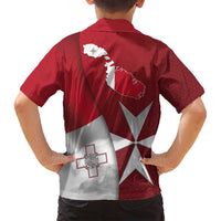 Malta Independence Day Family Matching Off Shoulder Short Dress and Hawaiian Shirt National Flag with Maltese Cross and Emblem
