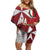 Malta Independence Day Family Matching Off Shoulder Short Dress and Hawaiian Shirt National Flag with Maltese Cross and Emblem