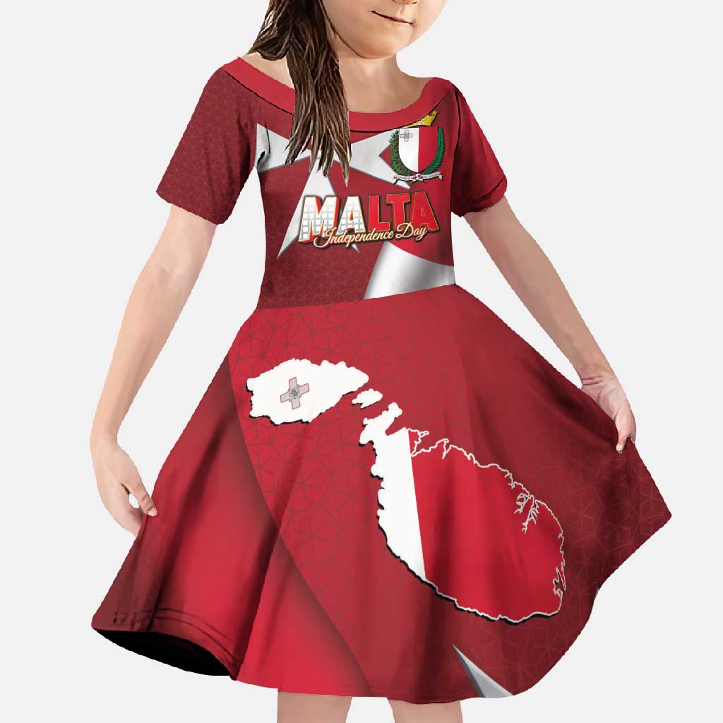 Malta Independence Day Family Matching Summer Maxi Dress and Hawaiian Shirt National Flag with Maltese Cross and Emblem