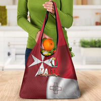 Malta Independence Day Grocery Bag National Flag with Maltese Cross and Emblem
