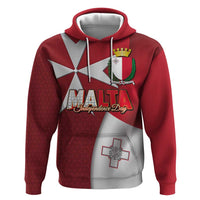 Malta Independence Day Hoodie National Flag with Maltese Cross and Emblem