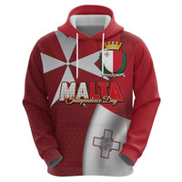 Malta Independence Day Hoodie National Flag with Maltese Cross and Emblem