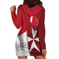 Malta Independence Day Hoodie Dress National Flag with Maltese Cross and Emblem