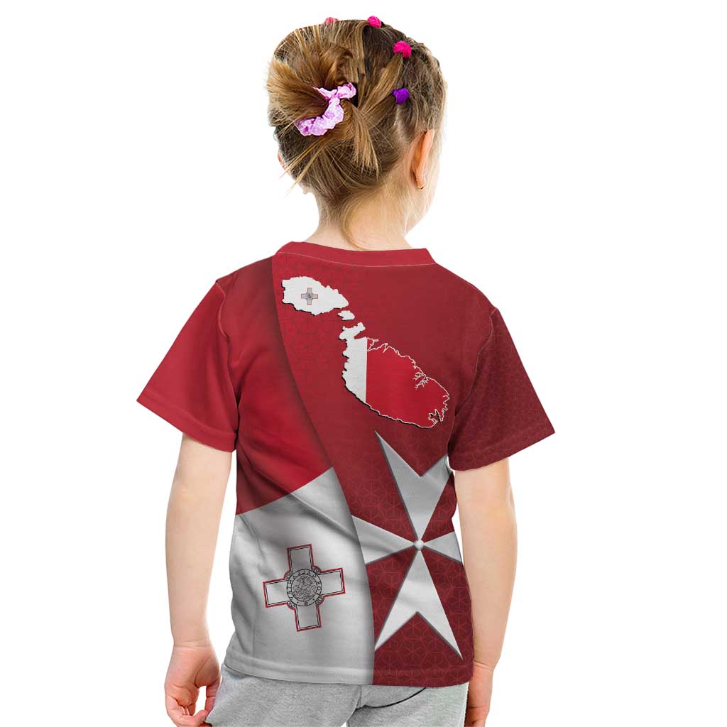 Malta Independence Day Kid T Shirt National Flag with Maltese Cross and Emblem