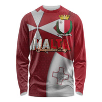 Malta Independence Day Long Sleeve Shirt National Flag with Maltese Cross and Emblem