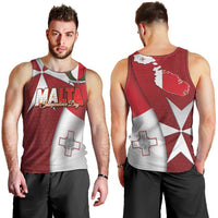 Malta Independence Day Men Tank Top National Flag with Maltese Cross and Emblem