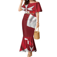 Malta Independence Day Mermaid Dress National Flag with Maltese Cross and Emblem
