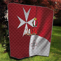 Malta Independence Day Quilt National Flag with Maltese Cross and Emblem