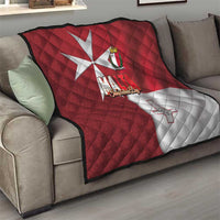 Malta Independence Day Quilt National Flag with Maltese Cross and Emblem