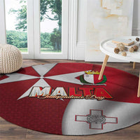 Malta Independence Day Round Carpet National Flag with Maltese Cross and Emblem