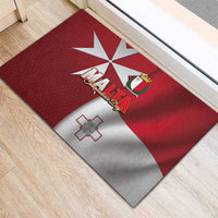 Malta Independence Day Rubber Doormat National Flag with Maltese Cross and Emblem