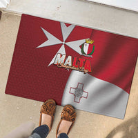 Malta Independence Day Rubber Doormat National Flag with Maltese Cross and Emblem