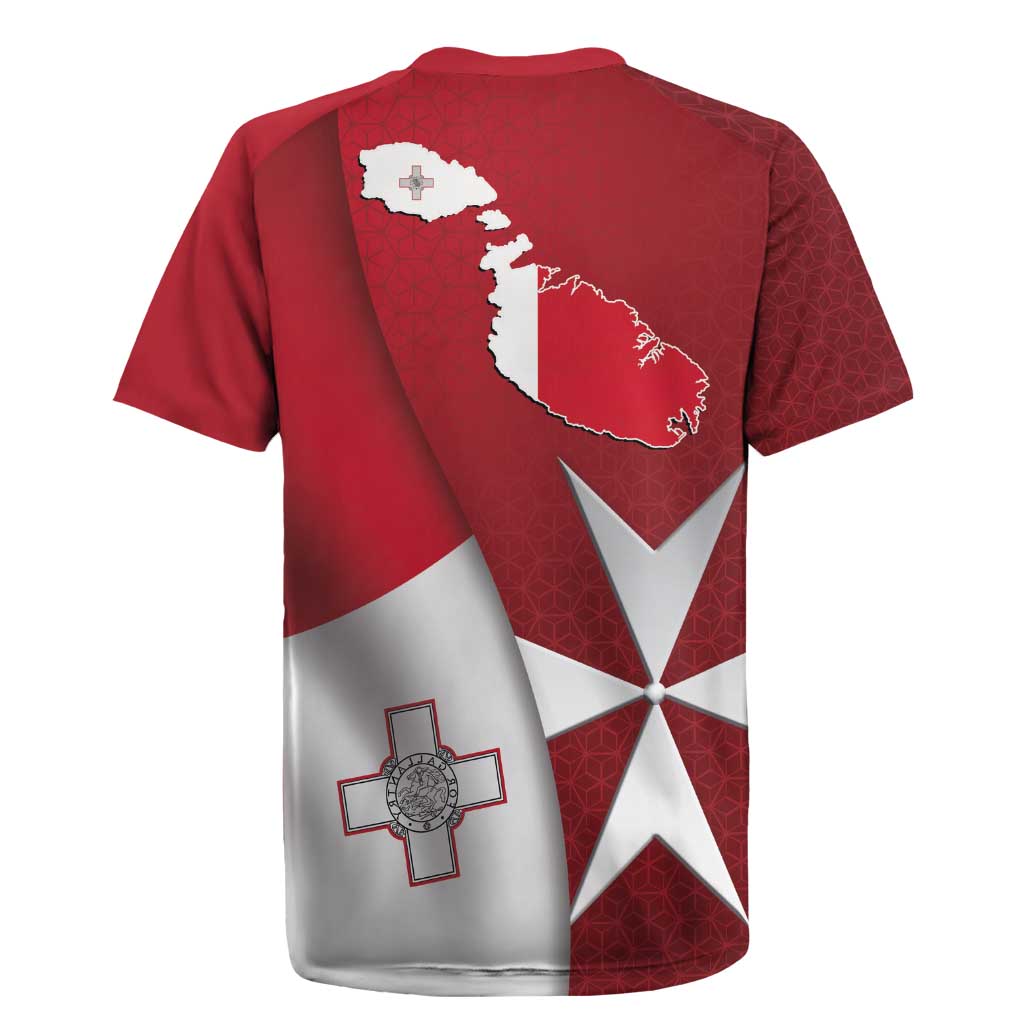 Malta Independence Day Rugby Jersey National Flag with Maltese Cross and Emblem