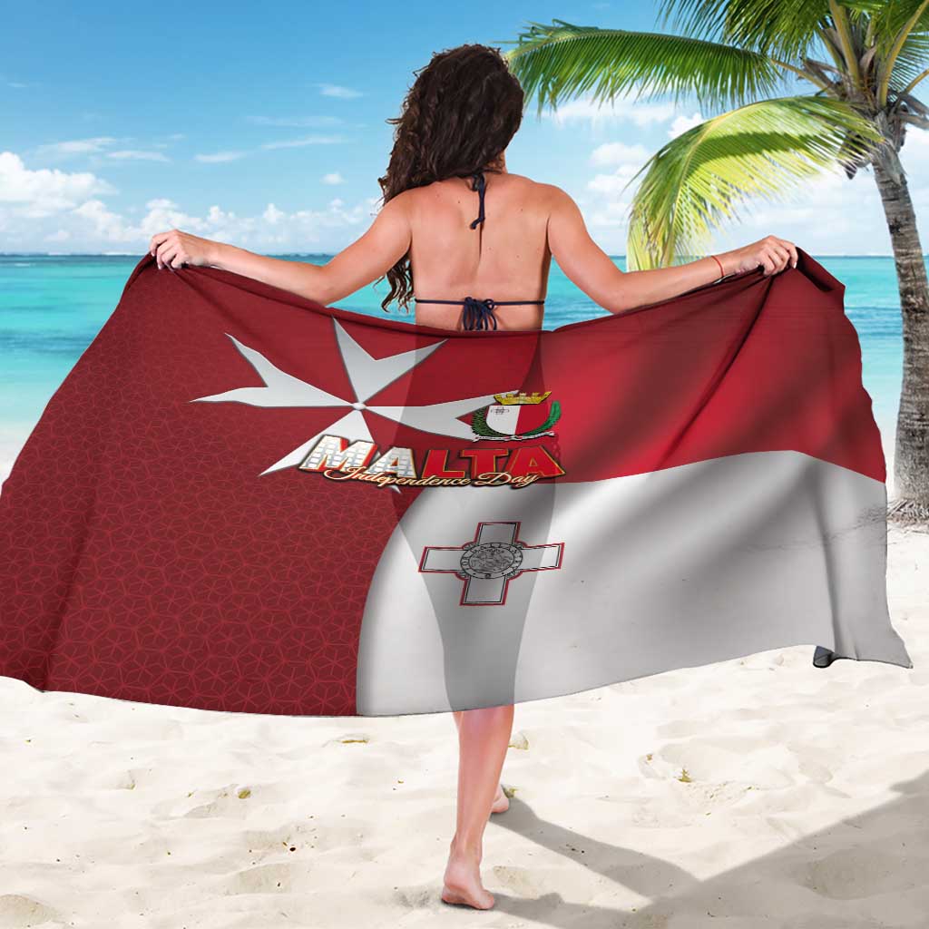 Malta Independence Day Sarong National Flag with Maltese Cross and Emblem