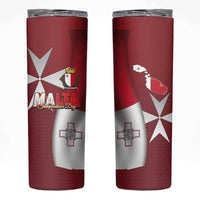 Malta Independence Day Skinny Tumbler National Flag with Maltese Cross and Emblem