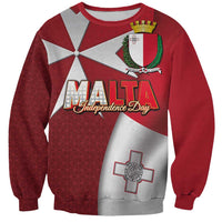 Malta Independence Day Sweatshirt National Flag with Maltese Cross and Emblem