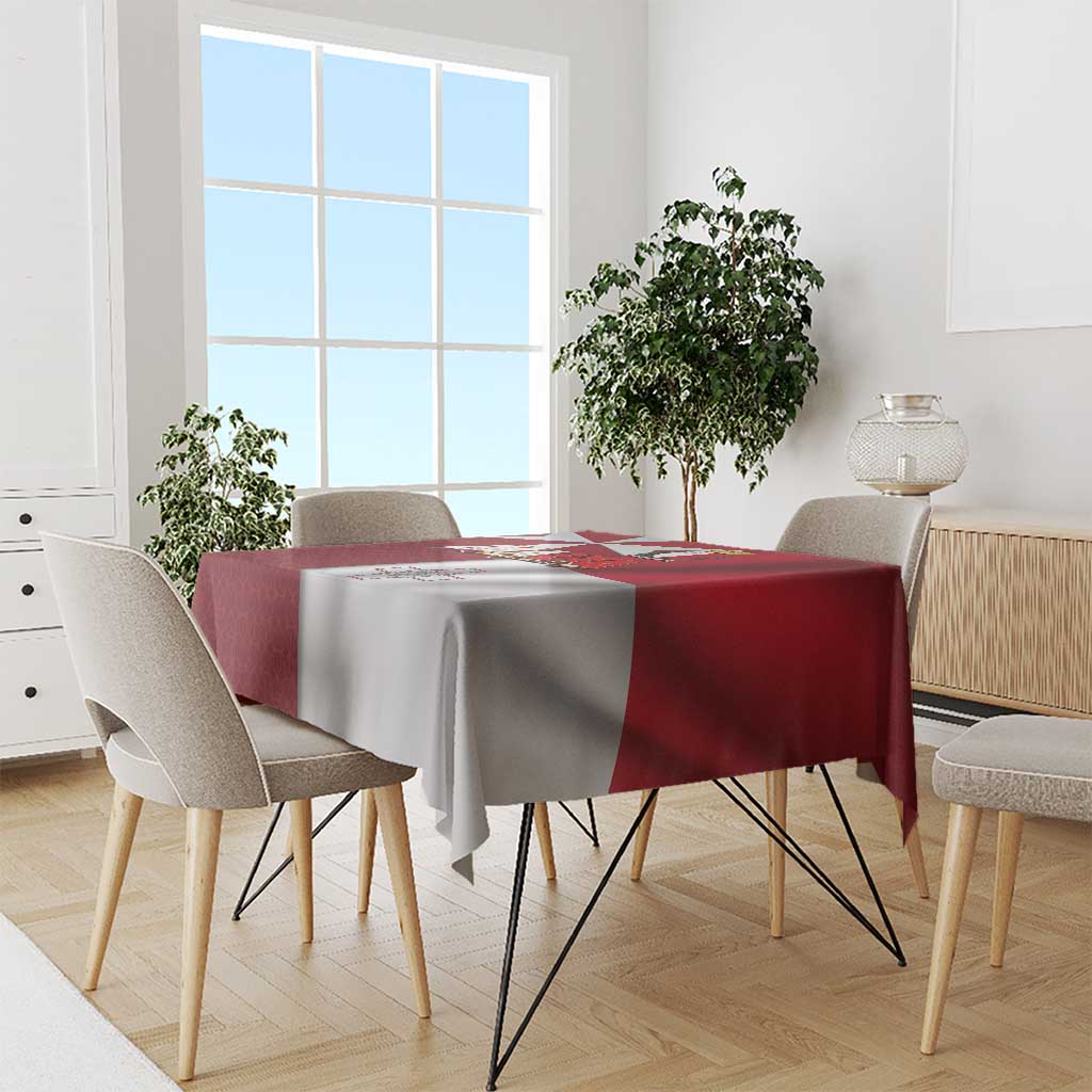 Malta Independence Day Tablecloth National Flag with Maltese Cross and Emblem