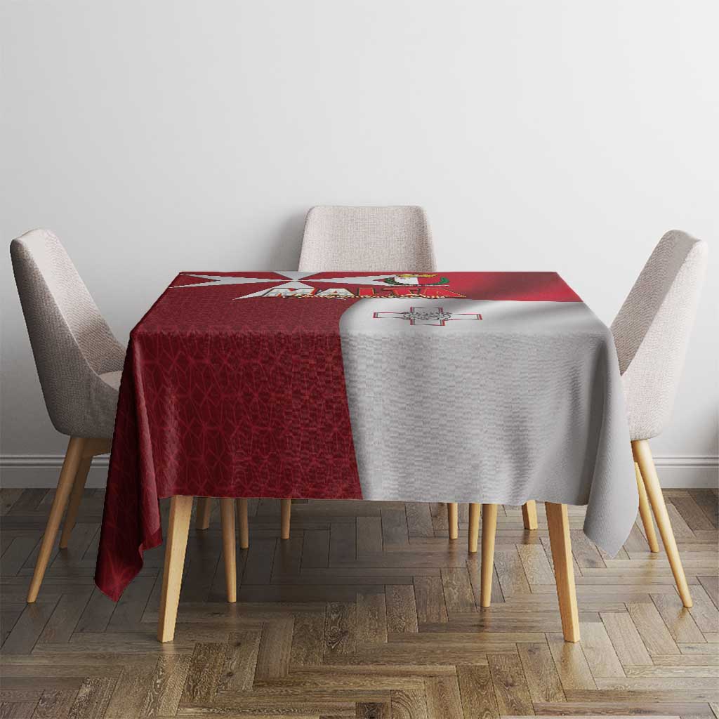 Malta Independence Day Tablecloth National Flag with Maltese Cross and Emblem