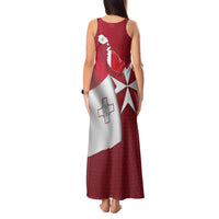 Malta Independence Day Tank Maxi Dress National Flag with Maltese Cross and Emblem