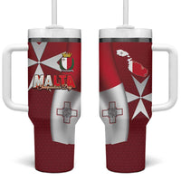 Malta Independence Day Tumbler With Handle National Flag with Maltese Cross and Emblem