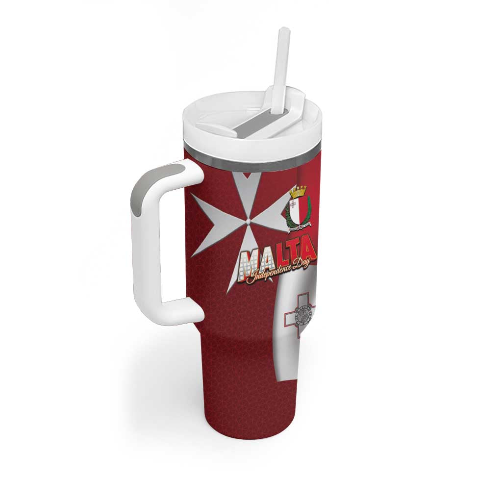 Malta Independence Day Tumbler With Handle National Flag with Maltese Cross and Emblem