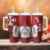 Malta Independence Day Tumbler With Handle National Flag with Maltese Cross and Emblem