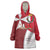 Malta Independence Day Wearable Blanket Hoodie National Flag with Maltese Cross and Emblem