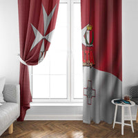 Malta Independence Day Window Curtain National Flag with Maltese Cross and Emblem