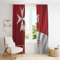 Malta Independence Day Window Curtain National Flag with Maltese Cross and Emblem