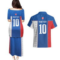 Custom Slovakia Football 2024 Go Champion Couples Matching Puletasi and Hawaiian Shirt - Wonder Print Shop