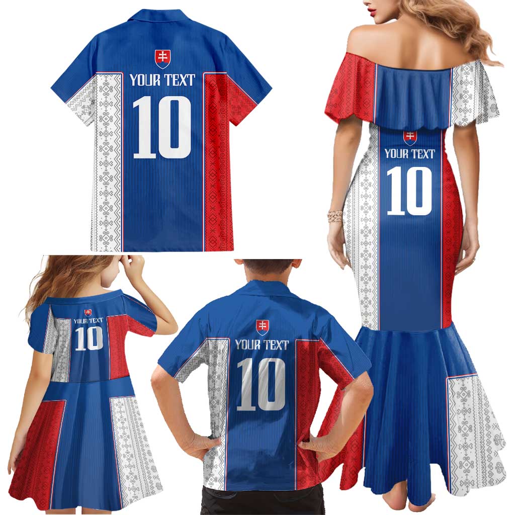 Custom Slovakia Football 2024 Go Champion Family Matching Mermaid Dress and Hawaiian Shirt - Wonder Print Shop