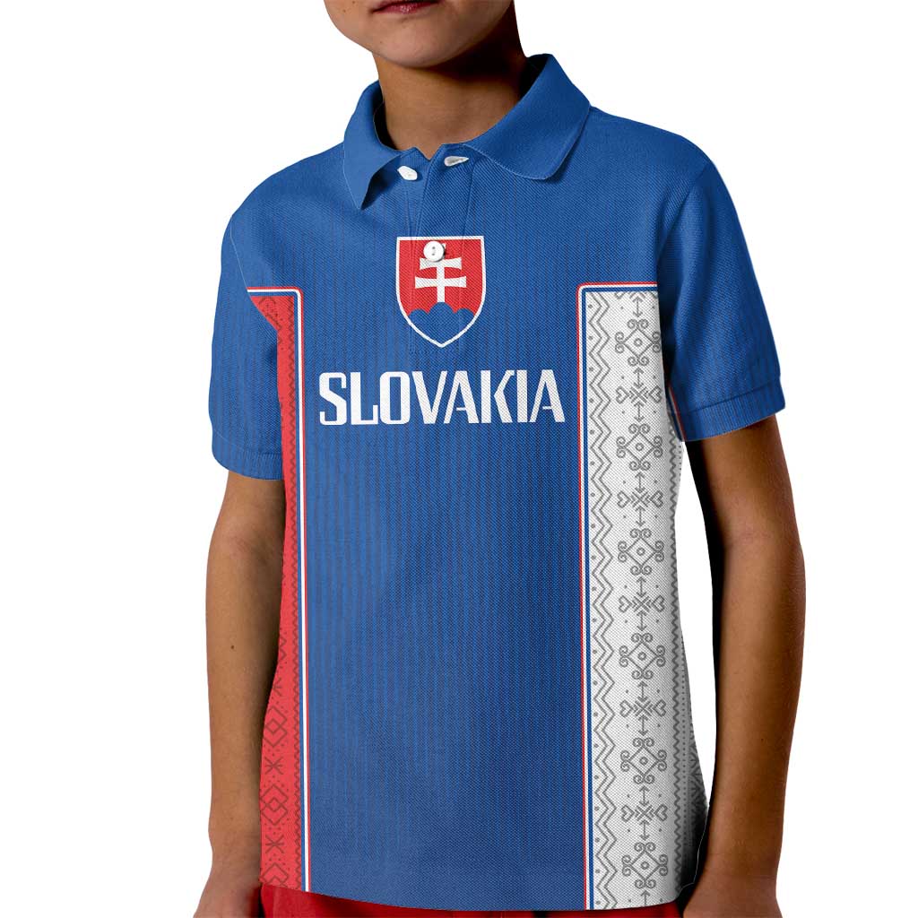 Custom Slovakia Football 2024 Go Champion Kid Polo Shirt - Wonder Print Shop