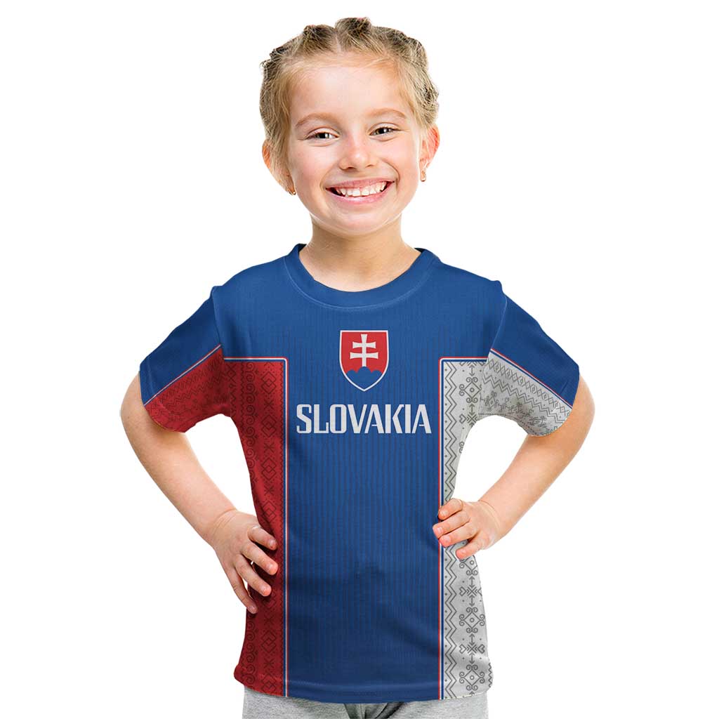 Custom Slovakia Football 2024 Go Champion Kid T Shirt - Wonder Print Shop