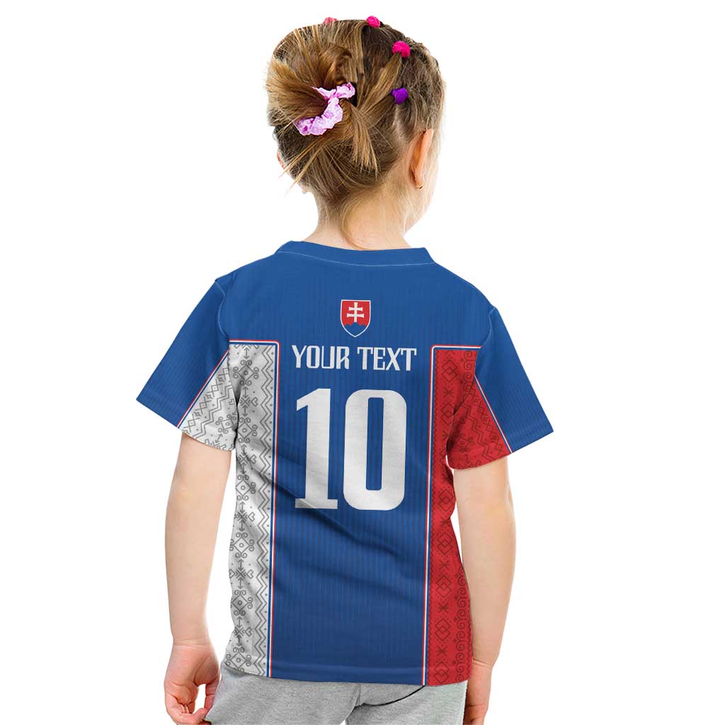 Custom Slovakia Football 2024 Go Champion Kid T Shirt - Wonder Print Shop