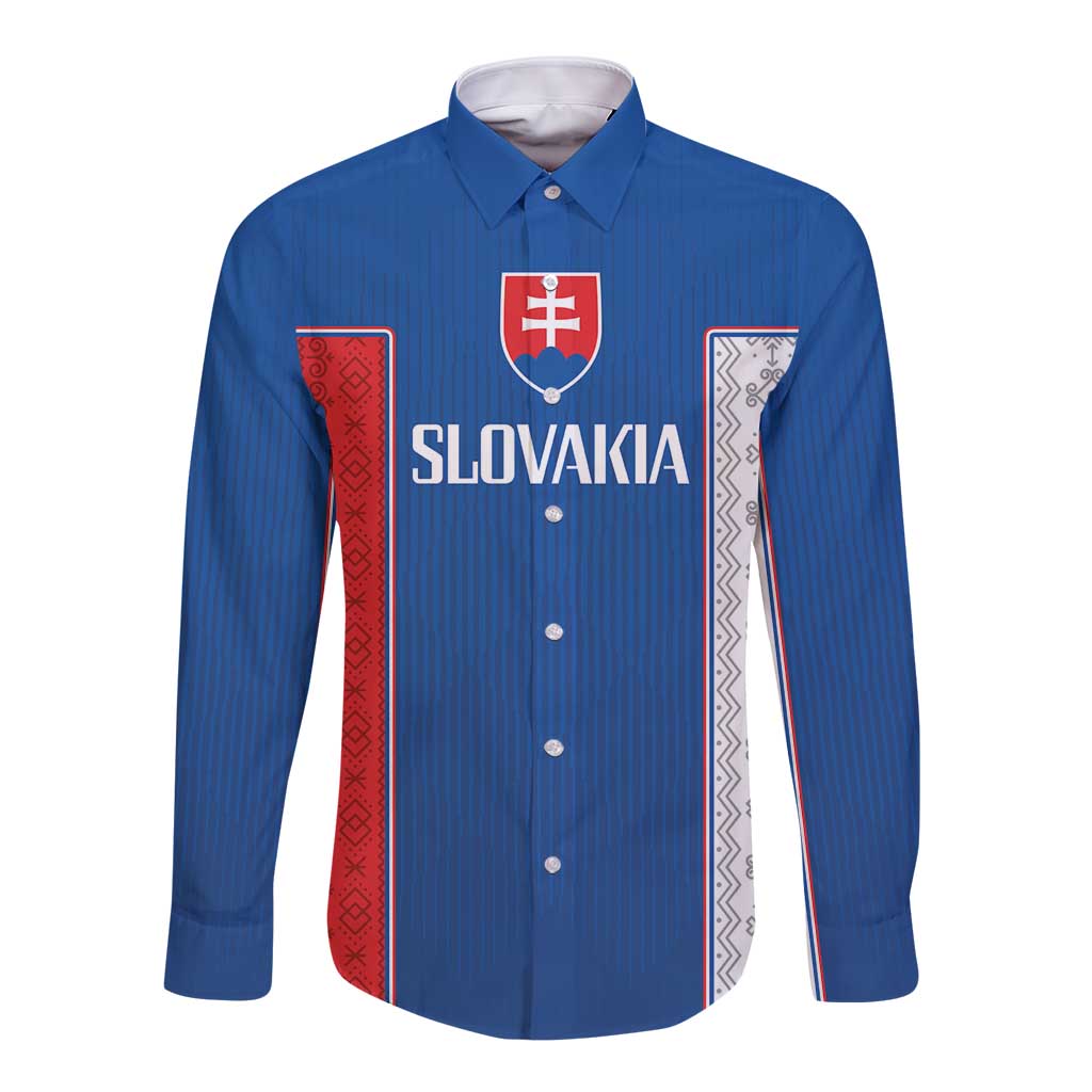 Custom Slovakia Football 2024 Go Champion Long Sleeve Button Shirt - Wonder Print Shop