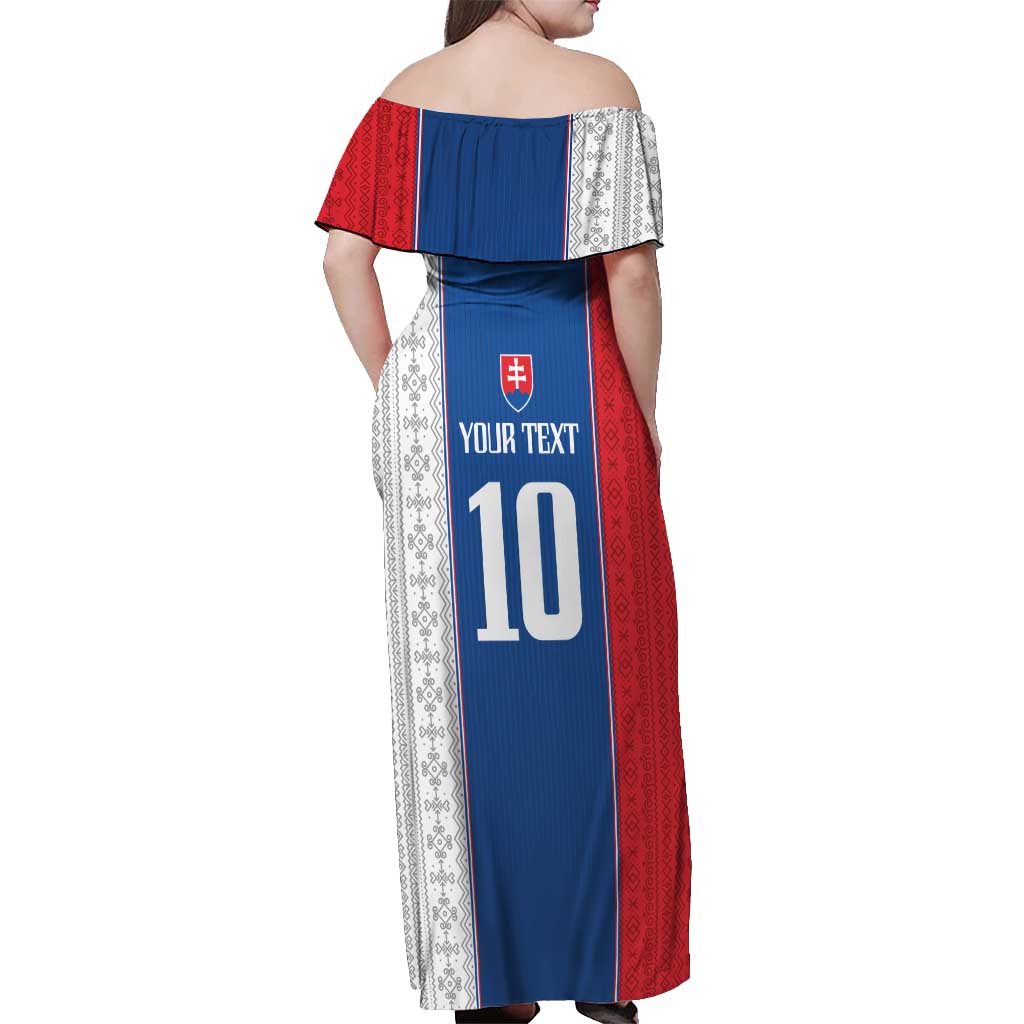 Custom Slovakia Football 2024 Go Champion Off Shoulder Maxi Dress - Wonder Print Shop
