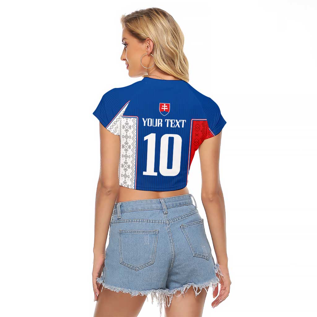 Custom Slovakia Football 2024 Go Champion Raglan Cropped T Shirt - Wonder Print Shop