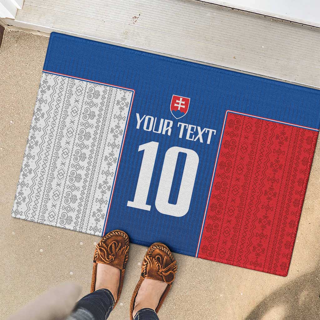 Custom Slovakia Football 2024 Go Champion Rubber Doormat - Wonder Print Shop