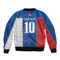 Custom Slovakia Football 2024 Go Champion Sleeve Zip Bomber Jacket - Wonder Print Shop