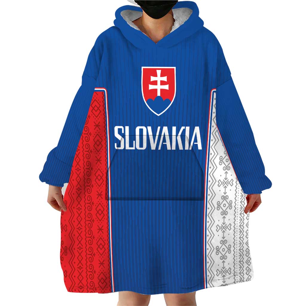 Custom Slovakia Football 2024 Go Champion Wearable Blanket Hoodie - Wonder Print Shop