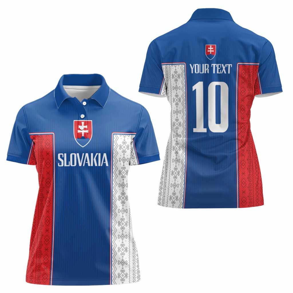Custom Slovakia Football 2024 Go Champion Women Polo Shirt - Wonder Print Shop