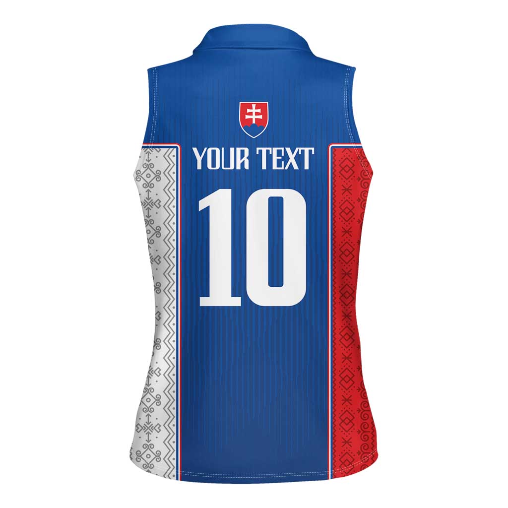 Custom Slovakia Football 2024 Go Champion Women Sleeveless Polo Shirt - Wonder Print Shop