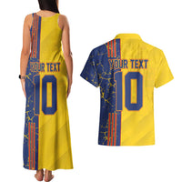 Custom Romania Football 2024 Go Champion Couples Matching Tank Maxi Dress and Hawaiian Shirt - Wonder Print Shop
