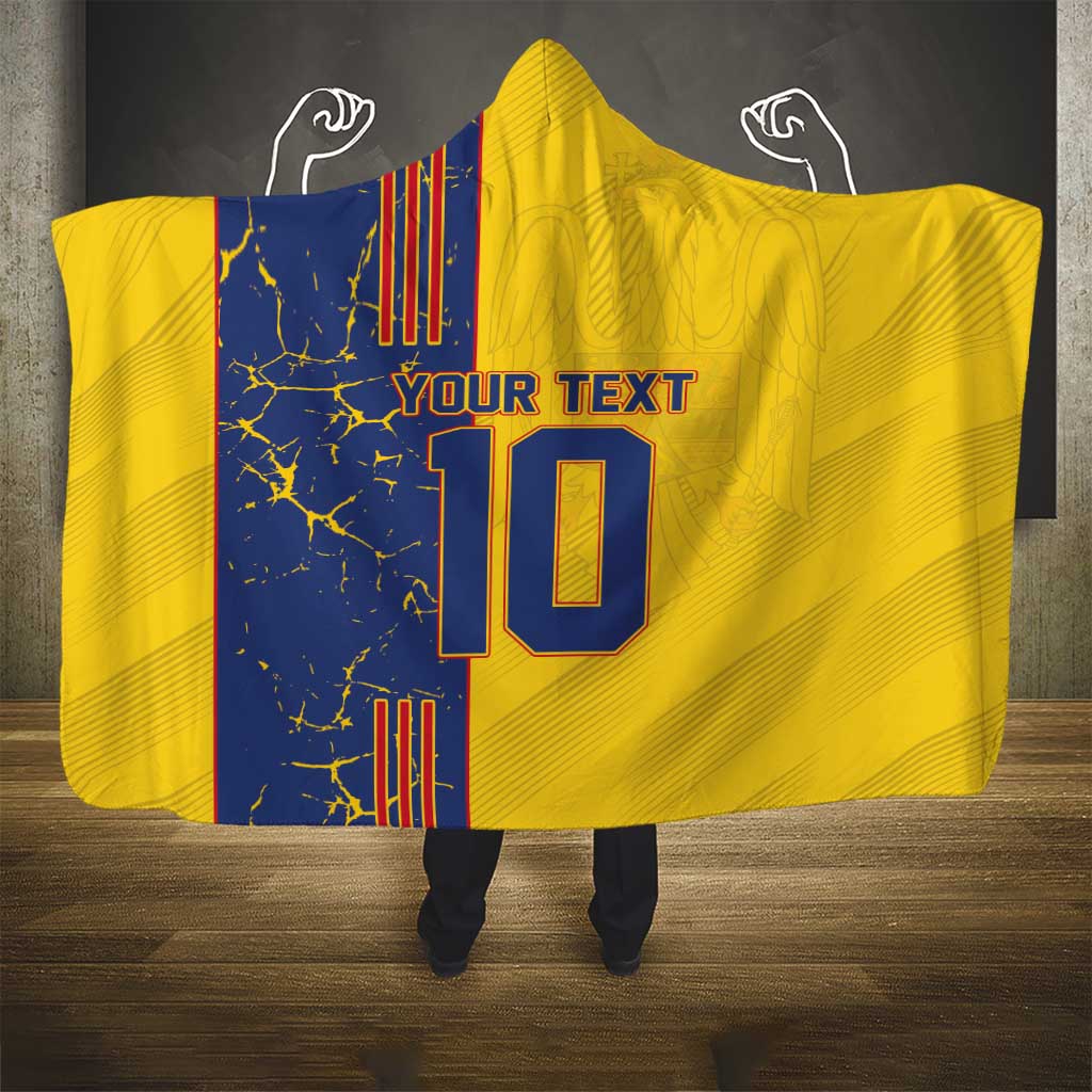 Custom Romania Football 2024 Go Champion Hooded Blanket