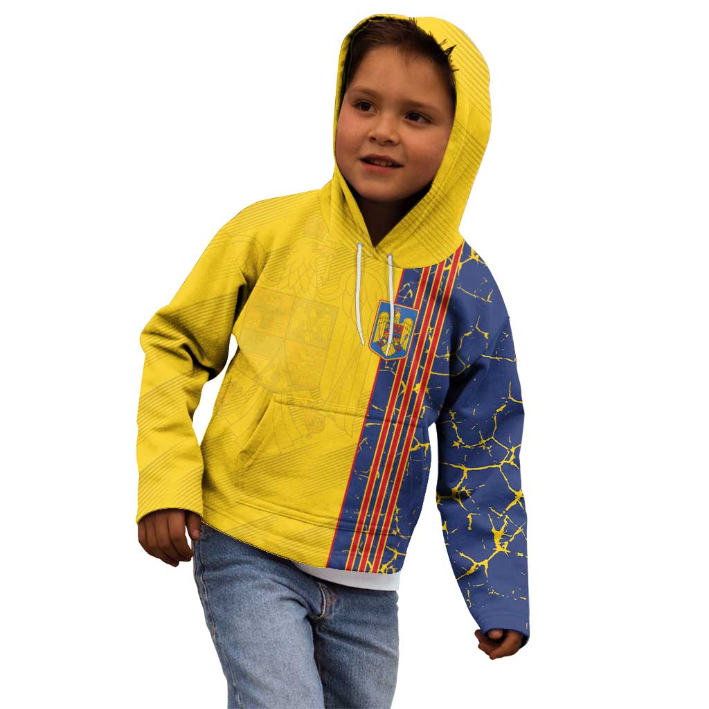 Custom Romania Football 2024 Go Champion Kid Hoodie - Wonder Print Shop